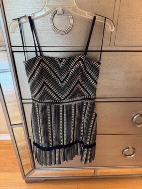 Black and White Striped Spaghetti Strap Dress